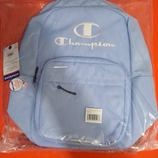 Champion Light Blue Solid Backpack Zip Closure Logo