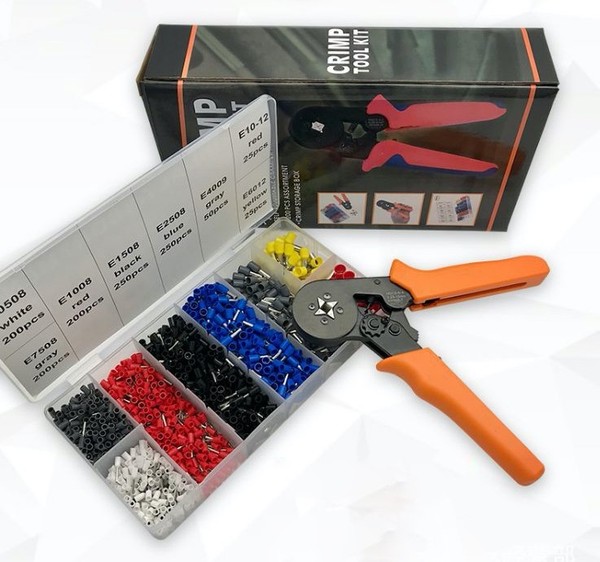 Crimpzange 0,25-10 Mm² HSC8 6-4A + 1200 AderendhüLsen Set Ratschen-image