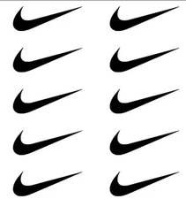 Set of 10 Nike swoosh vinyl decal sticker party decal color size choice