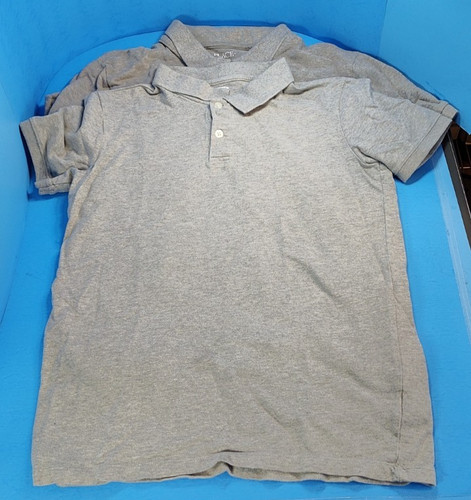 Lot of 2x Old Navy/CP Boys School Uniform Short-Sleeve Polo Shirts Gray Size 14