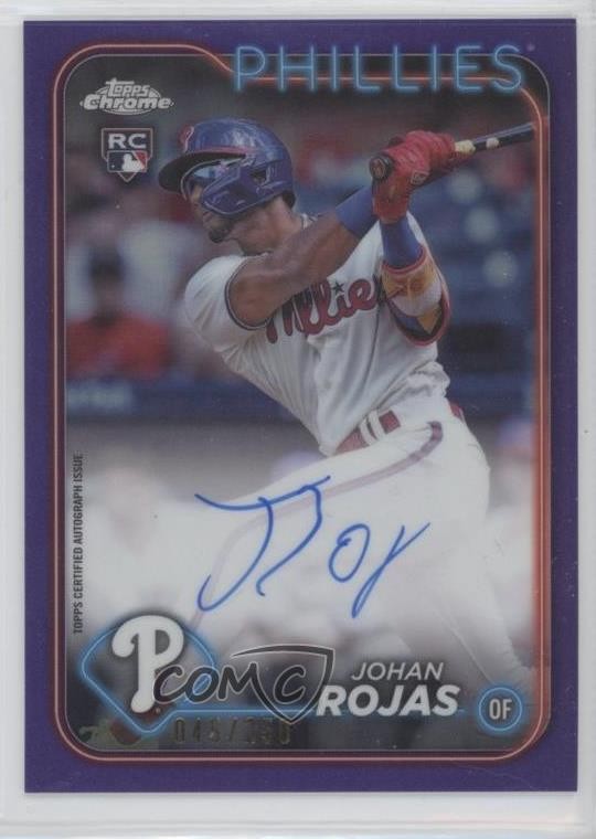 2024 Topps Chrome Update Purple Refractor 45/250 Johan Rojas #RA-JRO Auto 14md