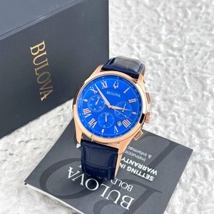 Bulova Les hommes Classic Wilton 97B170 Montre chronographe Quartz Cadran Bleu 46.5 mm