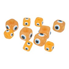 12mm/16mm Evil Eye Beads, 10 Pcs Turkish Evil Eye Charm Large Hole, Orange