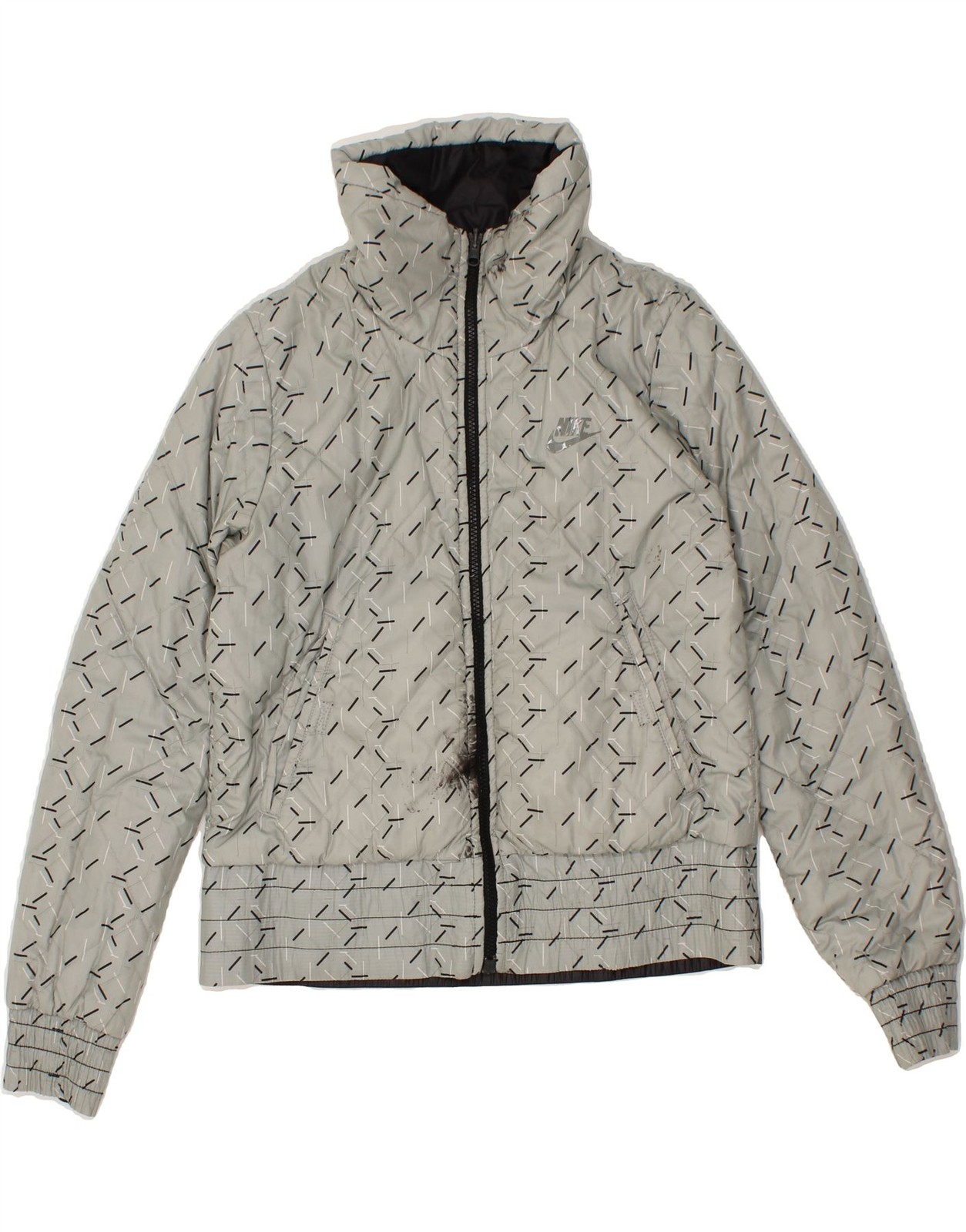 SACAI X NIKE NIKE Giacca Donna Reversibile UK 14 16 Large Nero Colorblock Nylon BR26