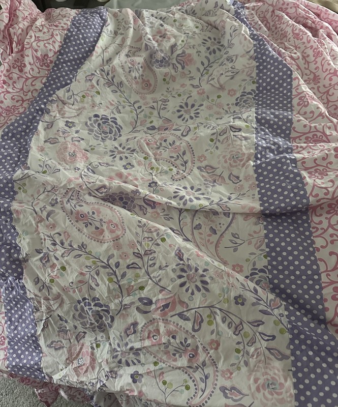 Pottery Barn Kids Pink Paisley And Polka Dot Twin Size Duvet Reversible