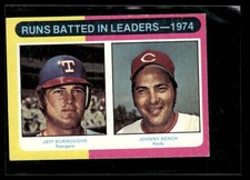 1975 Topps #308 1974 RBI Leaders (Jeff Burroughs / Johnny Bench) LL Card 3801A