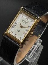 Vintage Seiko Slim Quartz Mens Wrist Watch Wi...