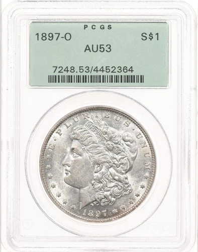 1897-O $1 PCGS AU53 Morgan Silver Dollar OGH Green Label