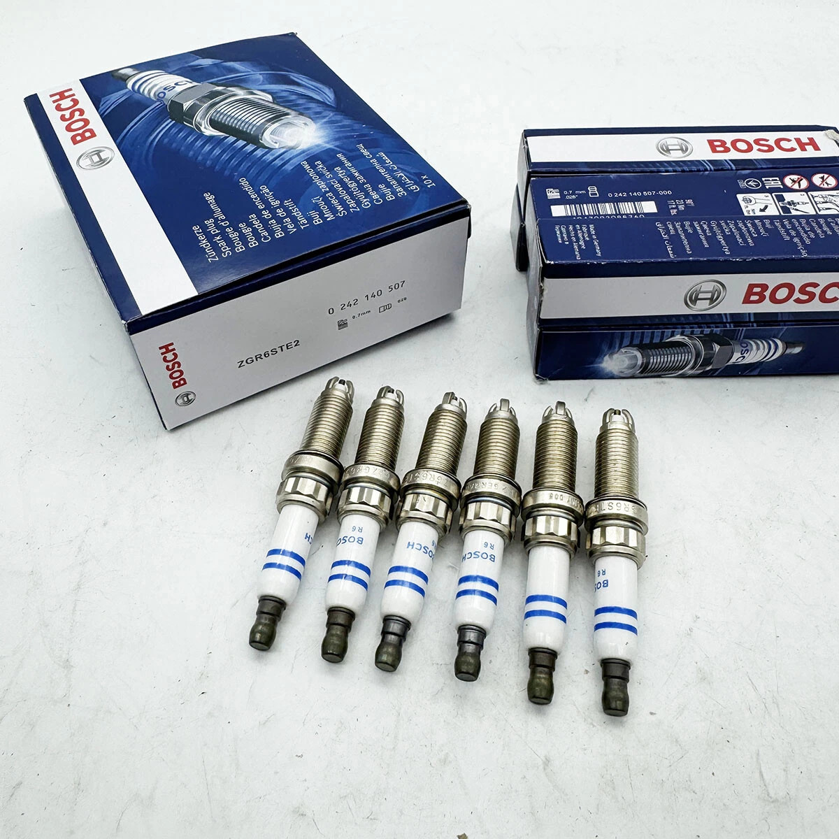 OEM 6X Bosch ZGR6STE2 Spark Plugs Fits For BMW E60 E90 E92 E93 135i 335i 535i