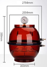 Vacuum Desiccator Plastic Chamber with Pressure Gauge Lab Sample Drying Box