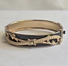 Vtg Marino Hinged Bangle 7" Costume Jewelry Faux Pearl Box Clasp Bracelet *READ*