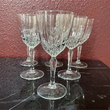 Georgetown Clear Cut Stemmed Wine Glasses Set of 6 2.95 oz Made in USA
