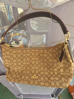 Coach Celeste Hobo Bag Signature Canvas F58284 Very Good Shape