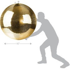 Mirror Disco Ball 40" Inch Gold Party Large Disco Ball with Hanging Ring
