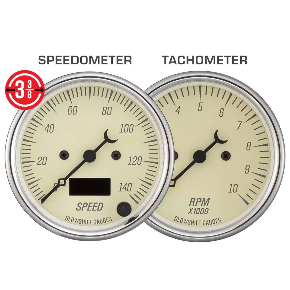 Juego de 6 calibres GlowShift clásico antiguo y panel de tablero para Chevy C10 73-87 Foto 4 de 4