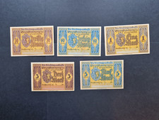 470.3b  Notgeldscheine 30, 60 Pfg, 1, 3, 5 Mark o.D.Stadtspk. Greiffenberg Schl.