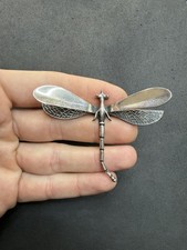 16.5g VTG Sterling Silver 925 Dragonfly Brooch Jewelry lot E