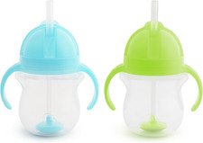 Any Angle Sippy Cups for Toddlers, Spill Proof Weighted Straw Cup with Transitio