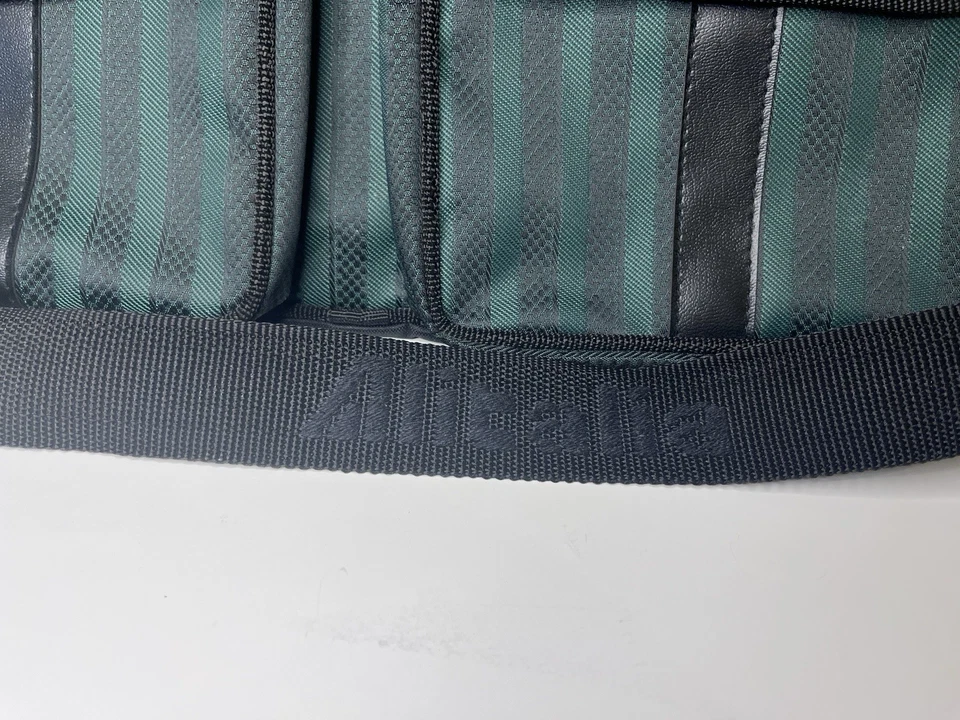 Bolsa messenger Alitalia x Italmausa vintage listrada verde preta feita na Itália - Imagem 4 de 4