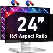  2 Pack Magnetic Privacy Screen for 24" 16:9 Widescreen Monitors, Anti Blue ...