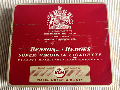 Vintage Benson & Hedges Zigarettendose KLM Royal Dutch Airlines Rot Gold