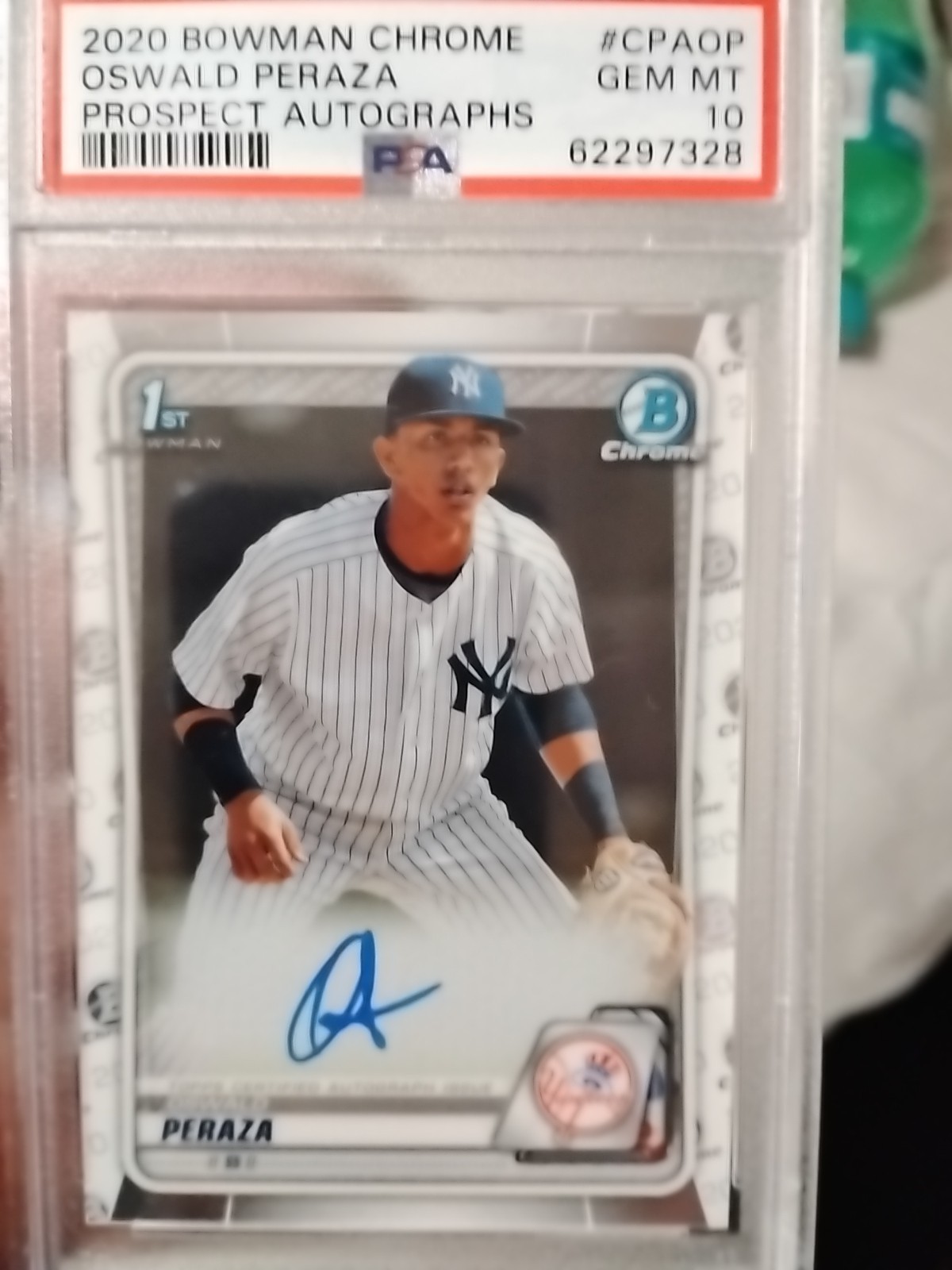 2020 Bowman Chrome - Prospect Autographs Oswald Peraza #CPA-OP (AU, RC)