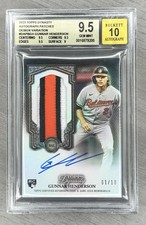 2023 Topps Dynasty Gunnar Henderson Rookie Auto Patch Game Used Variation 1/10
