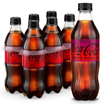 Cherry Coke Zero Sugar Soda 6 Pack 16.9oz