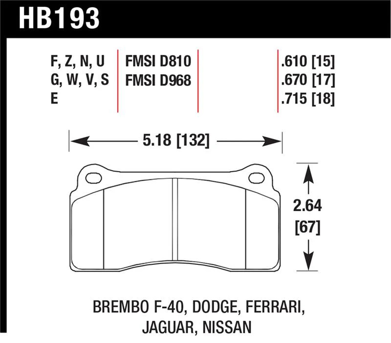 Hawk Dodge / Ferrari Front & Rear / Ferrari / Jaguar / Nissan Front DTC-70 Race