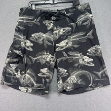 Columbia Board Shorts Adult 38x11 Black White PFG Omni Shield Fishing Surfing