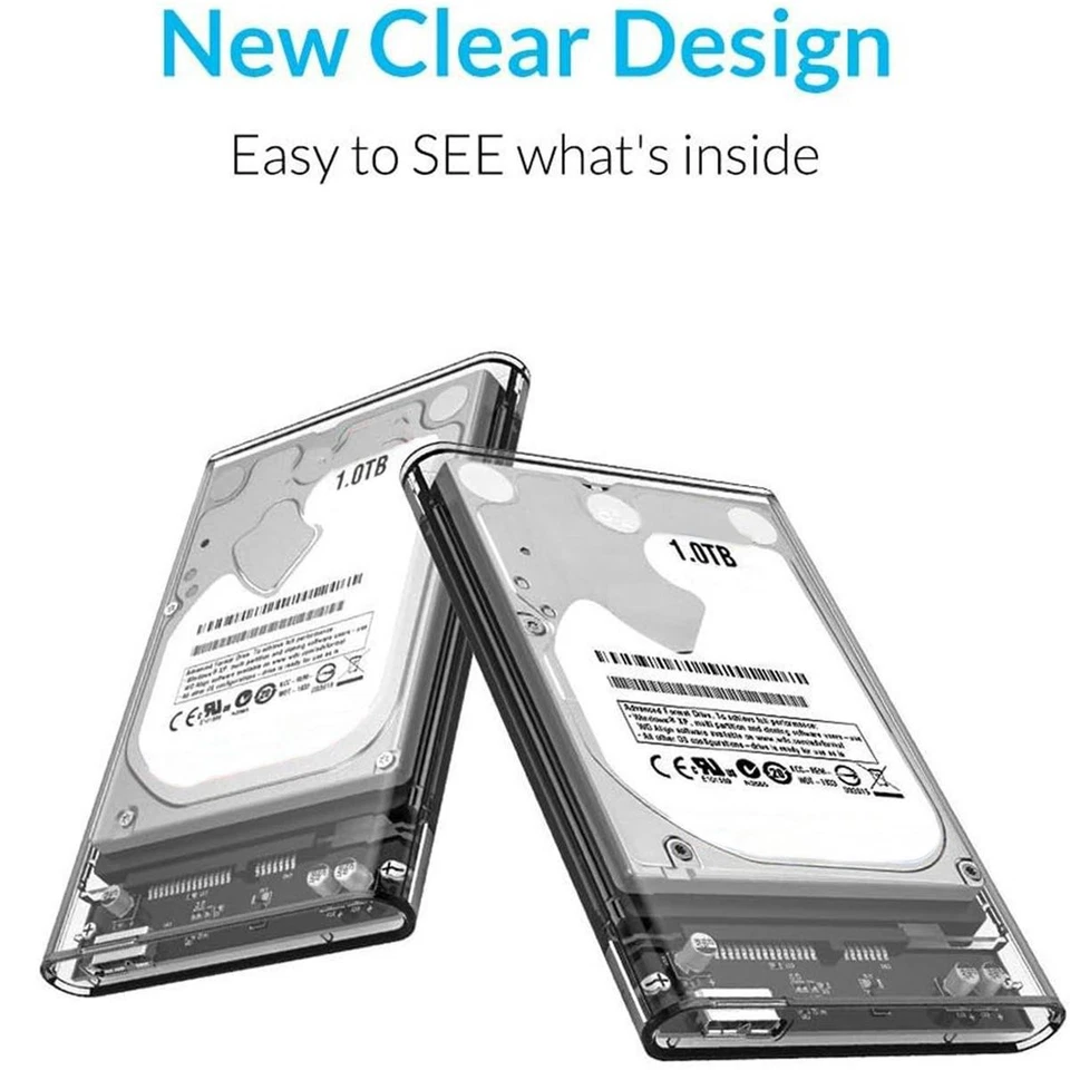 Enclosure For Hard Disk 2.5" SATA HDD 320GB Rigid HDD SSD Portable PC - Image 3 of 4