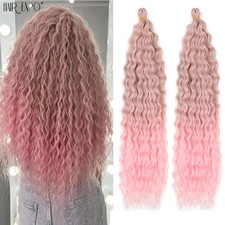 22 Inch Ombre Ariel Curl Crochet Hair Synthetic Deep Wave Braid Hair Extensions