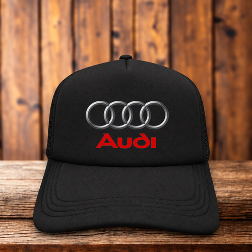 audi-logo-trucker-hat-auto-car-black-mesh-fans-ebay