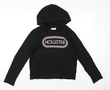 Womens UK M Regular Hollister Black Pullover Hoodie