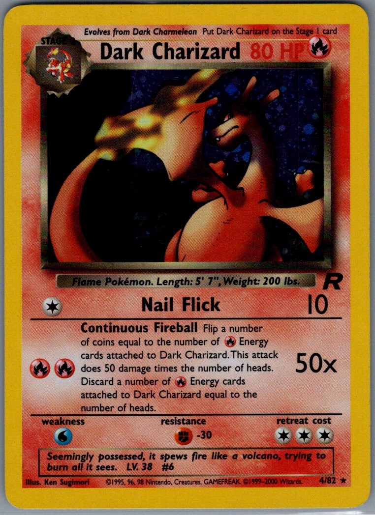 Dark Charizard (4) Holo Rare Unlimited Team Rocket 04/82 NM