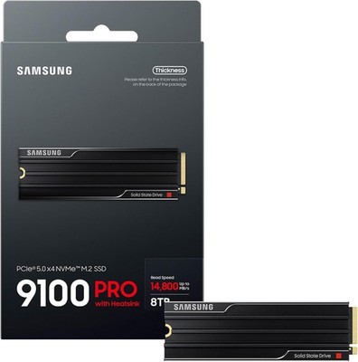 SAMSUNG 9100 PRO 8TB M.2 2280 PCIe 5.0x4 NVMe Internal SSD Heatsink MZ-VAP8T0CW
