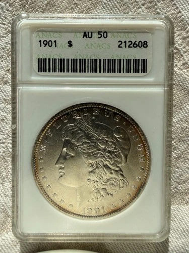 1901 Morgan Dollar ANACS  AU50, Scarce date