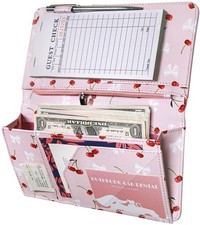 Zreal Cute Server Book for Waitress, Waiter Book with Zipper and Magnetic Poc...