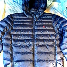 Polo Ralph Lauren Mens XXL Blue Hooded Puffer...