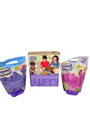 Kinetic Sand Dino Dig Kit with 2lb Purple & Shimmer Pink Sand Lot New Sealed