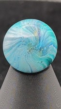 Antique German Onionskin Marble - 13/16" 21mm - Blue/White Vortex - 12.96g
