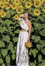 Farm Rio Linen blend embroidered dress NWT - Sz S / M / L