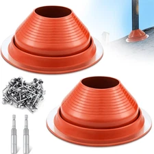 2 Pcs #7 Od 6'' - 11'' Silicone Metal Roof Pipe High Temperature Flashing Boot K