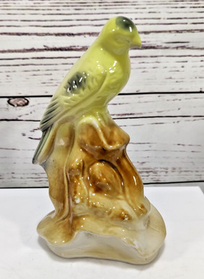 Vintage 7  Ceramic Parakeet Figurine-Made In Brazil