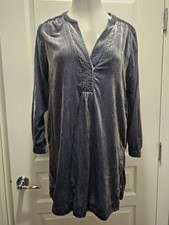 ANTHROPOLOGIE BLUE VELVET DRESS SIZE XS