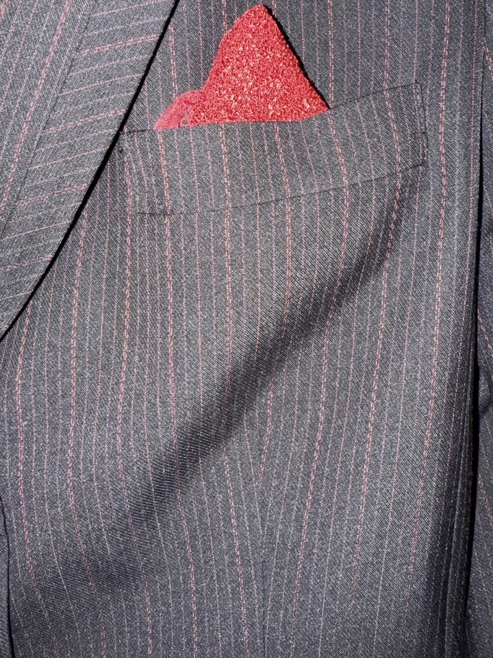 Amanda Smith черный красный в тонкую полоску блейзер 14 винтажный 90-х офис сирена Y2K Academia б/у в отличном состоянии - Изображение 3 из 4