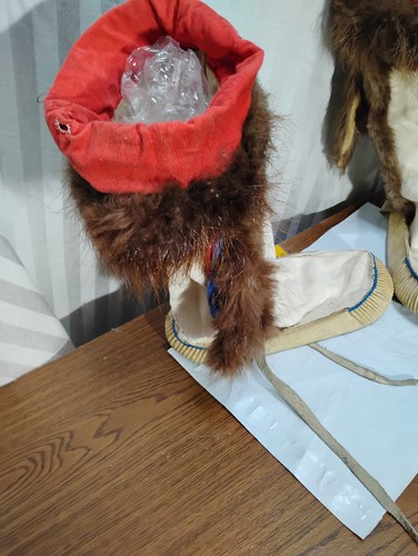VINTAGE FUR MUKLUKS MOCCASIN LAPLAND SAAMI SHOES SAMI BOOTS ESKIMO Beautiful - Picture 7 of 8