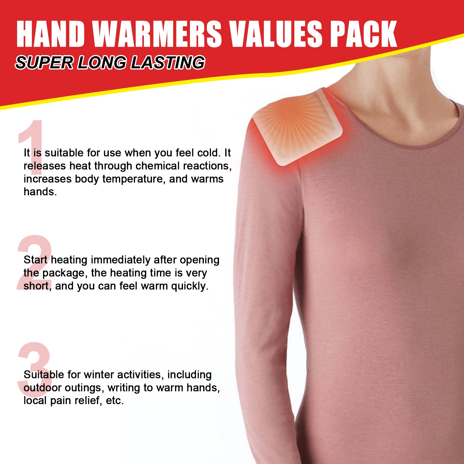 Hand Warmer 20Pcs Body Super Warmers 18 Hour Extra Long Activation Waist Abdomen