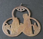 Vtg 1975 Lunt Sterling Silver Trefoil Ornament - First Christmas Manger NATIVITY