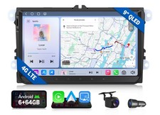Android Autoradio 9" 6+64 für VW Golf 5 6 Tiguan Touran GPS Navi CarPlay WiFi 4G